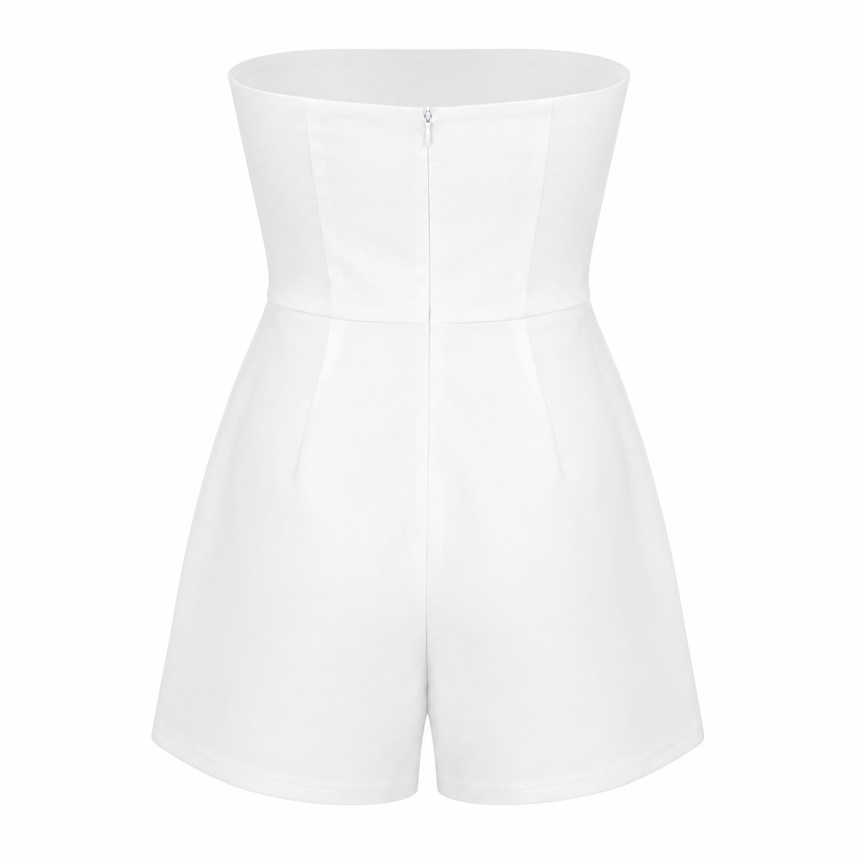 White Strapless Romper