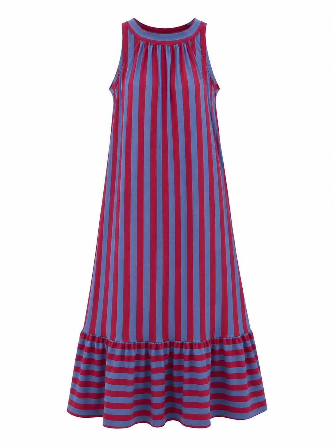 Red & Blue Stripes Maxi Dress Red & Blue Stripes Maxi Dress