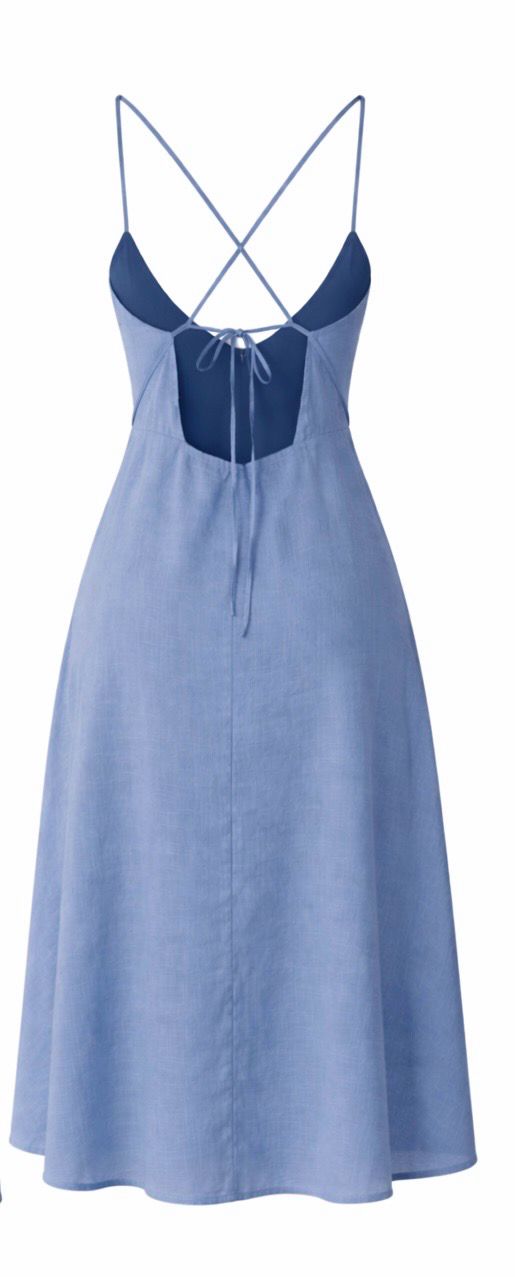 Dusty Blue Button Dress