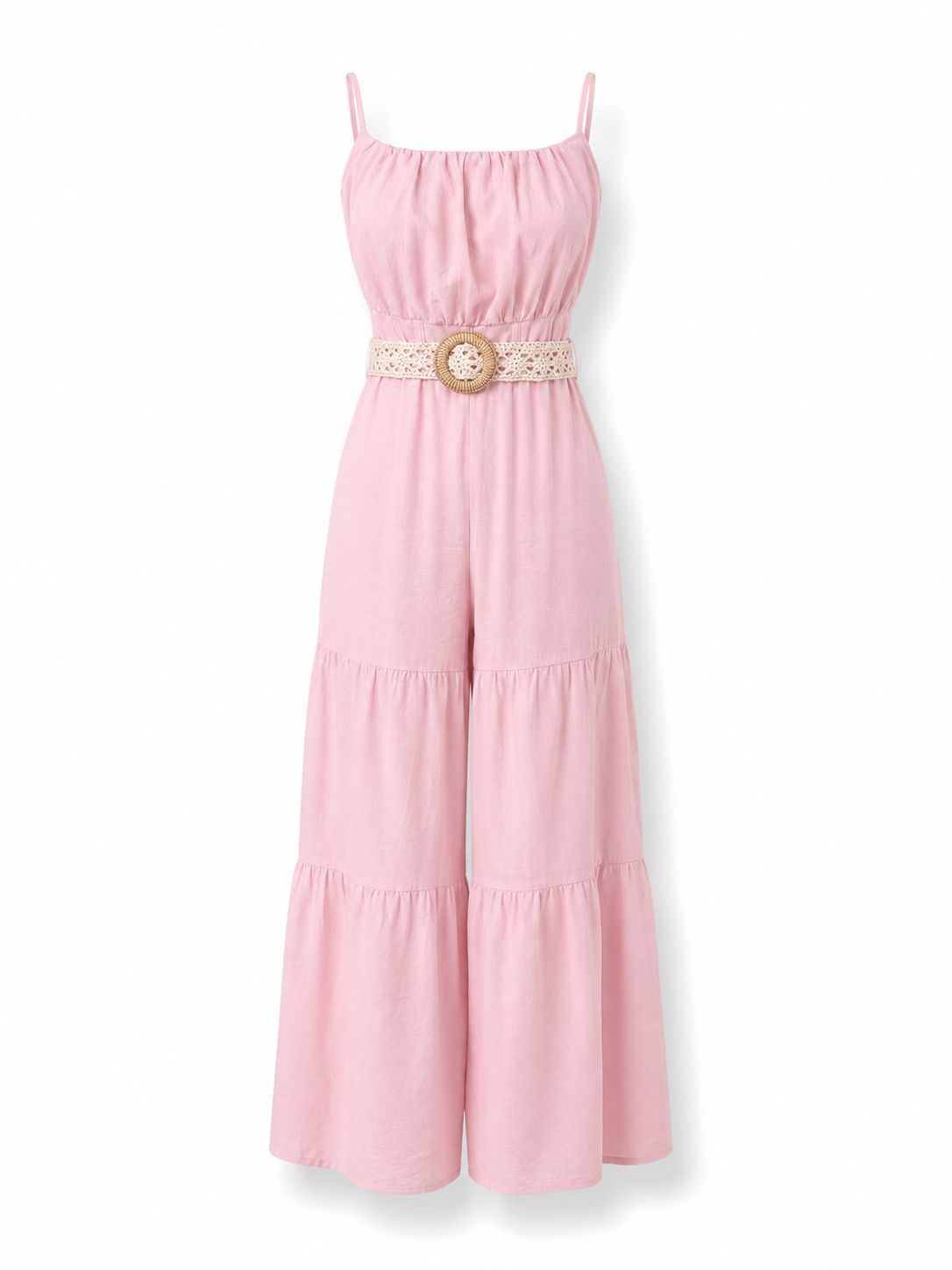 Blush Breeze Tiered Wide-Leg Jumpsuit