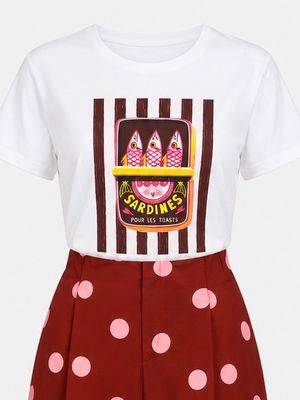 Sardines Stripes Graphic Tee