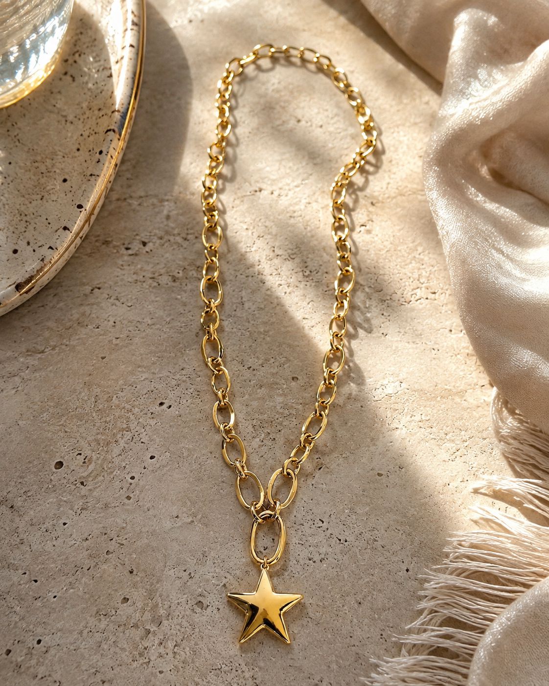 Golden Star Statement Necklace