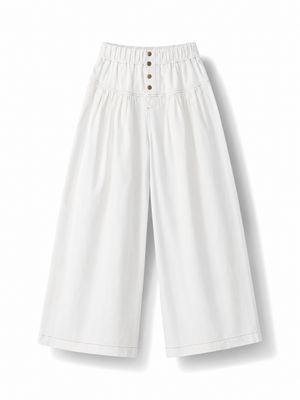 High Waist White Wide Leg Jeans