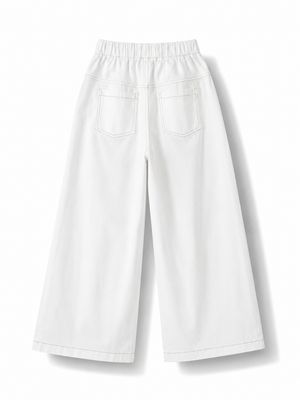 High Waist White Wide Leg Jeans