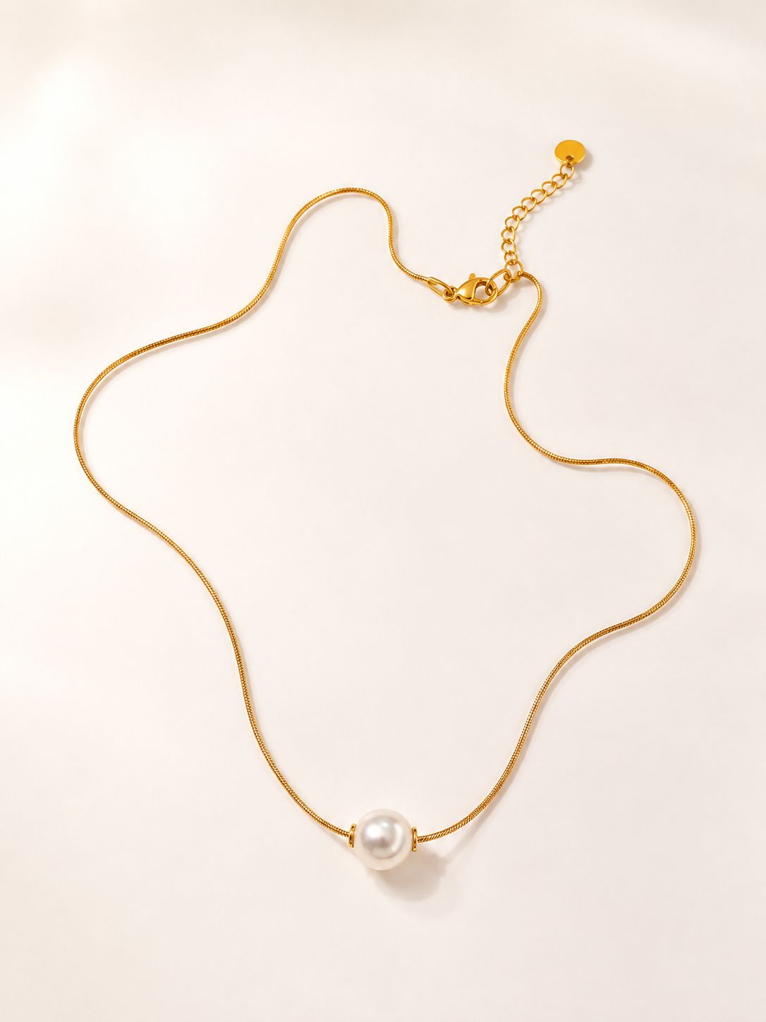 Gold Pearl Chain Necklace