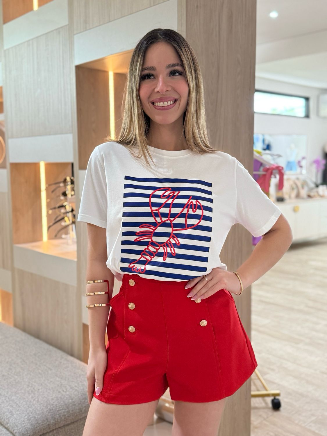 Navy Lobster Summer Tee