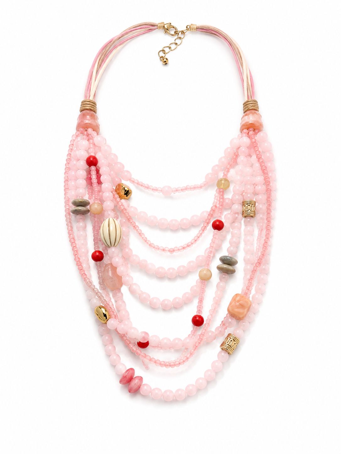 Pink Tones Beads Lauered Necklace
