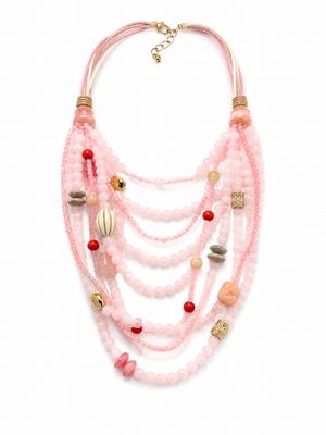 Pink Tones Beads Lauered Necklace Pink Tones Beads Lauered Necklace