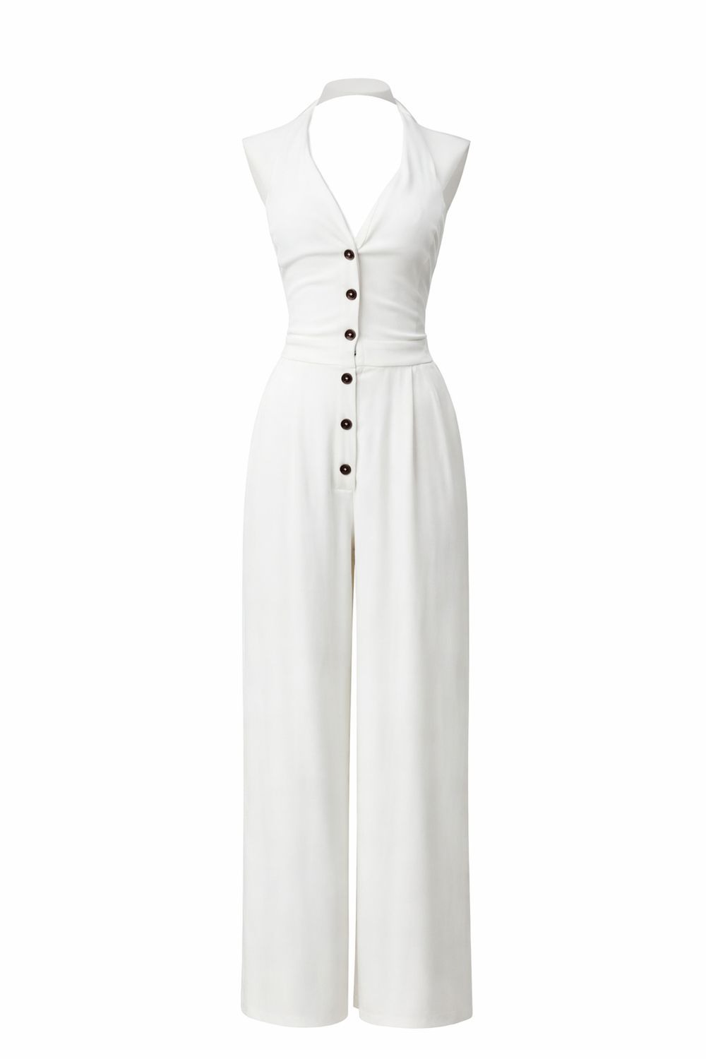 White Halter Jumpsuit