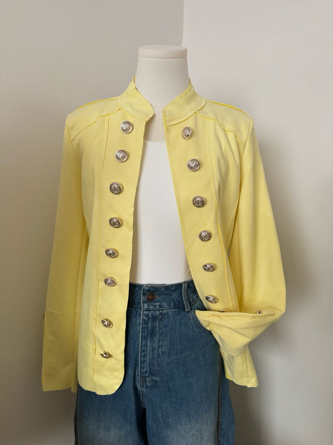 Soft Yellow Napoleon Blazer