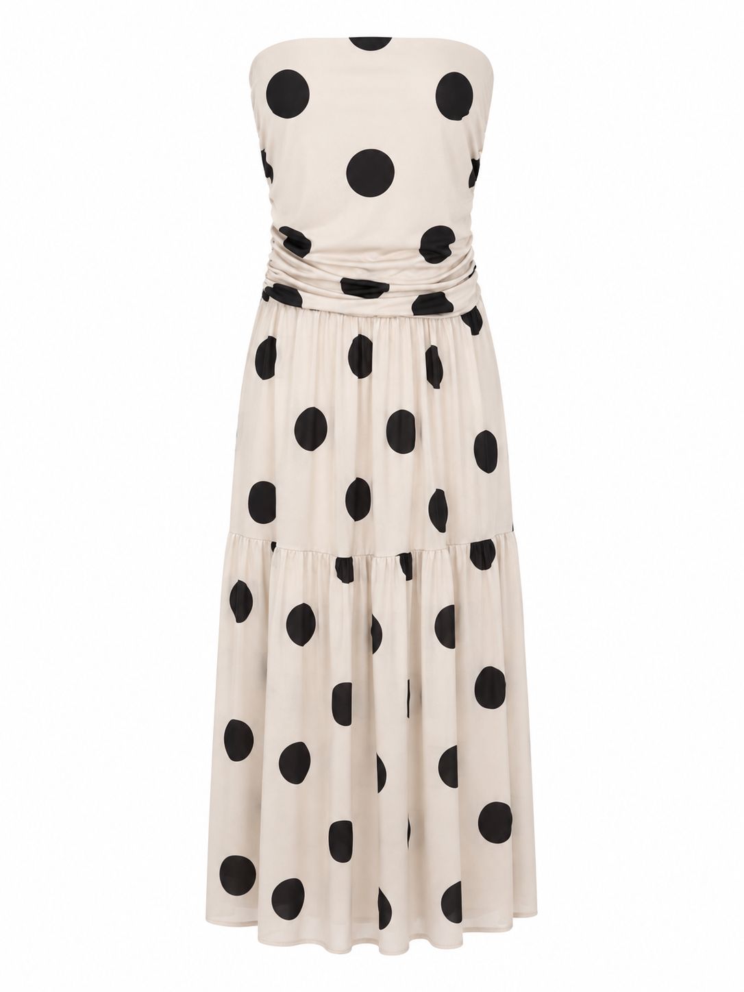 Polka Dot Strapless Maxi Dress