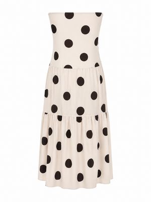 Polka Dot Strapless Maxi Dress