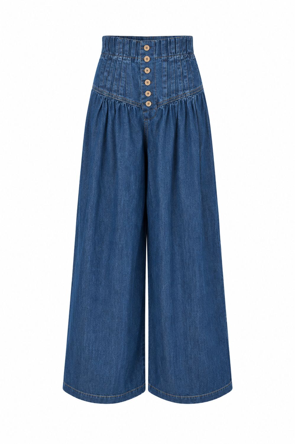 Denim Blue Wide Leg Jeans