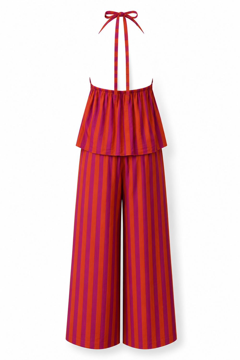 Fuchsia & Orange Halter Top & Pant Set