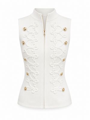 Napoleon Off White Zipper Up Vest Napoleon Off White Zipper Up Vest