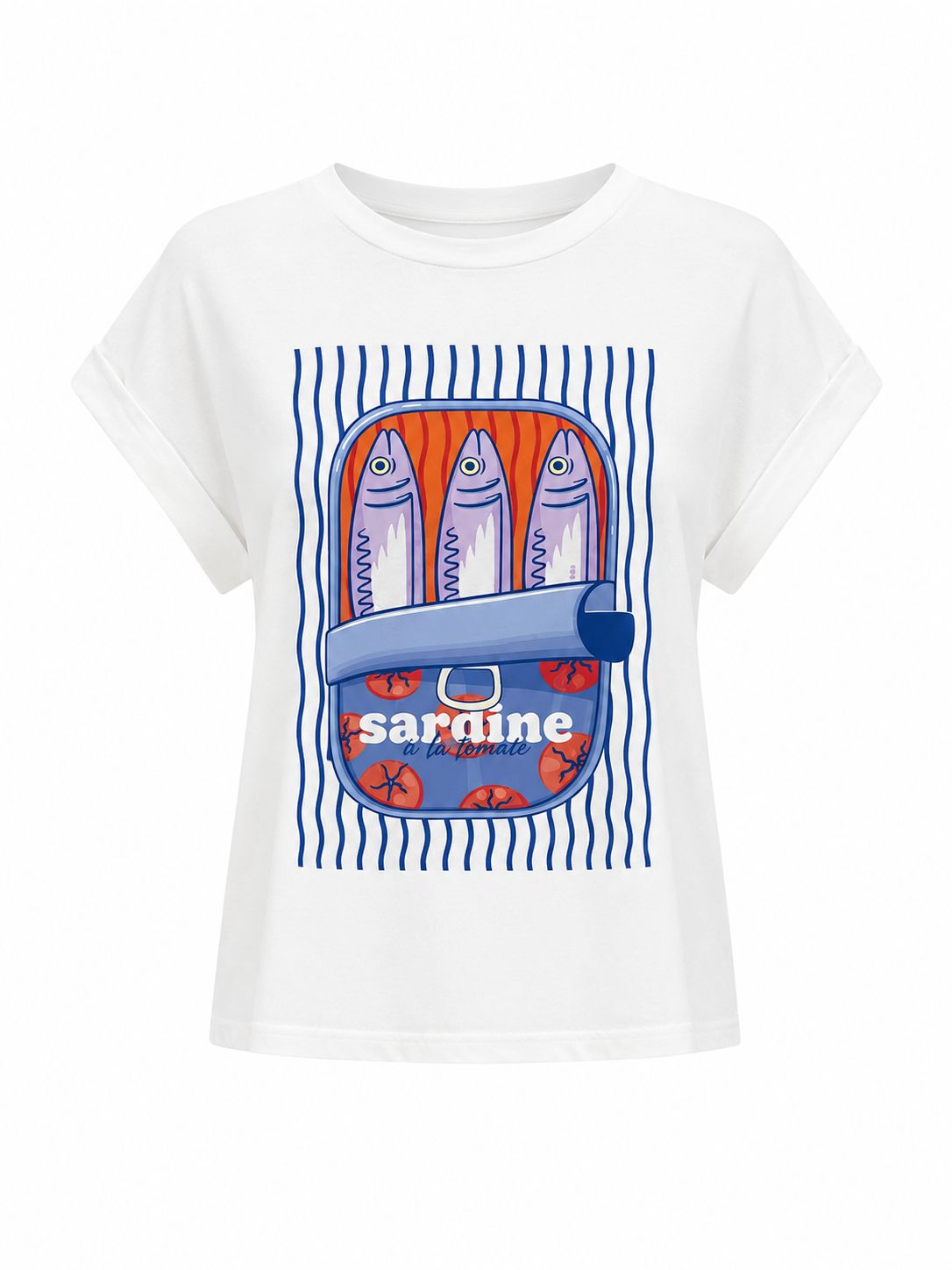White Sardine Graphic Tee ( One Size)