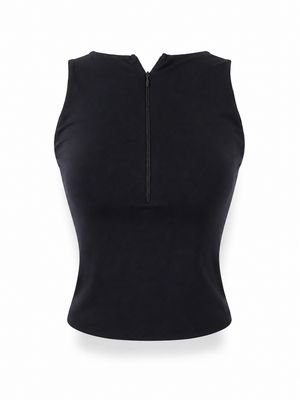 Midnight Zip Mock Neck Tank (One Size)
