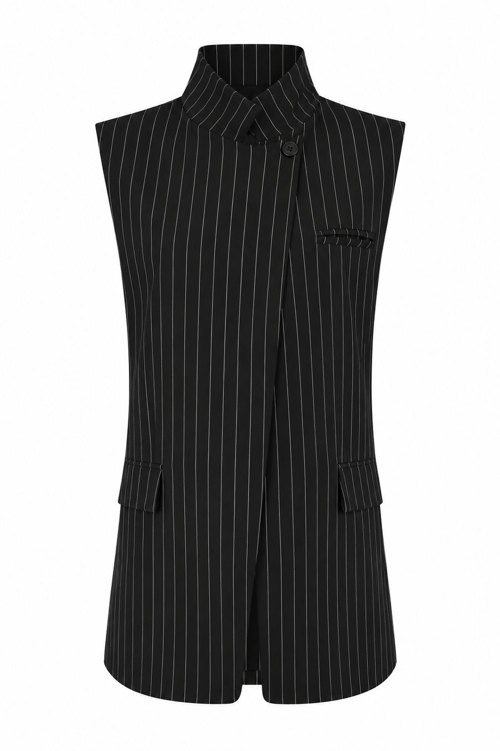 Black & White Pinstripes Vest