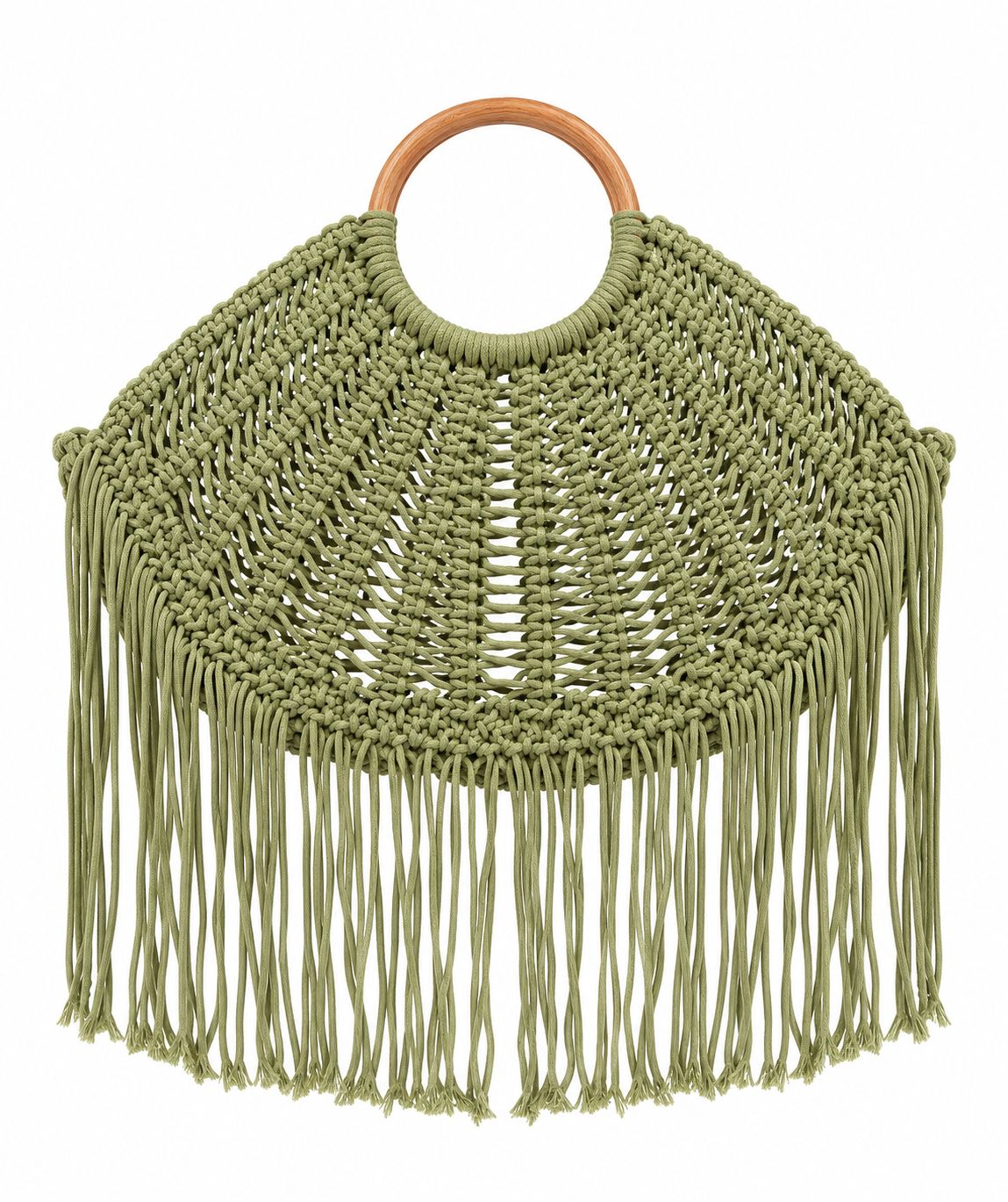Olive Boho Fringe Bag