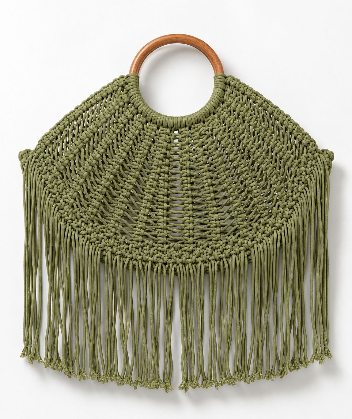 Olive Boho Fringe Bag