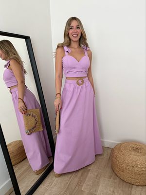 Lavender Top & Maxi Skirt Set