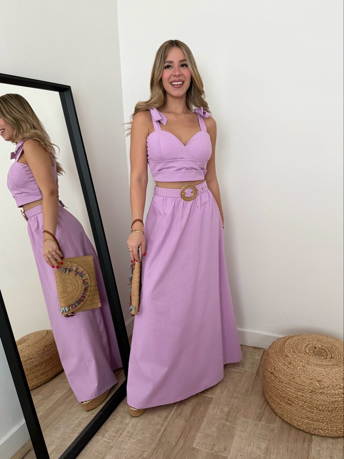Lavender Top & Maxi Skirt Set