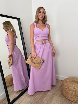 Lavender Top & Maxi Skirt Set