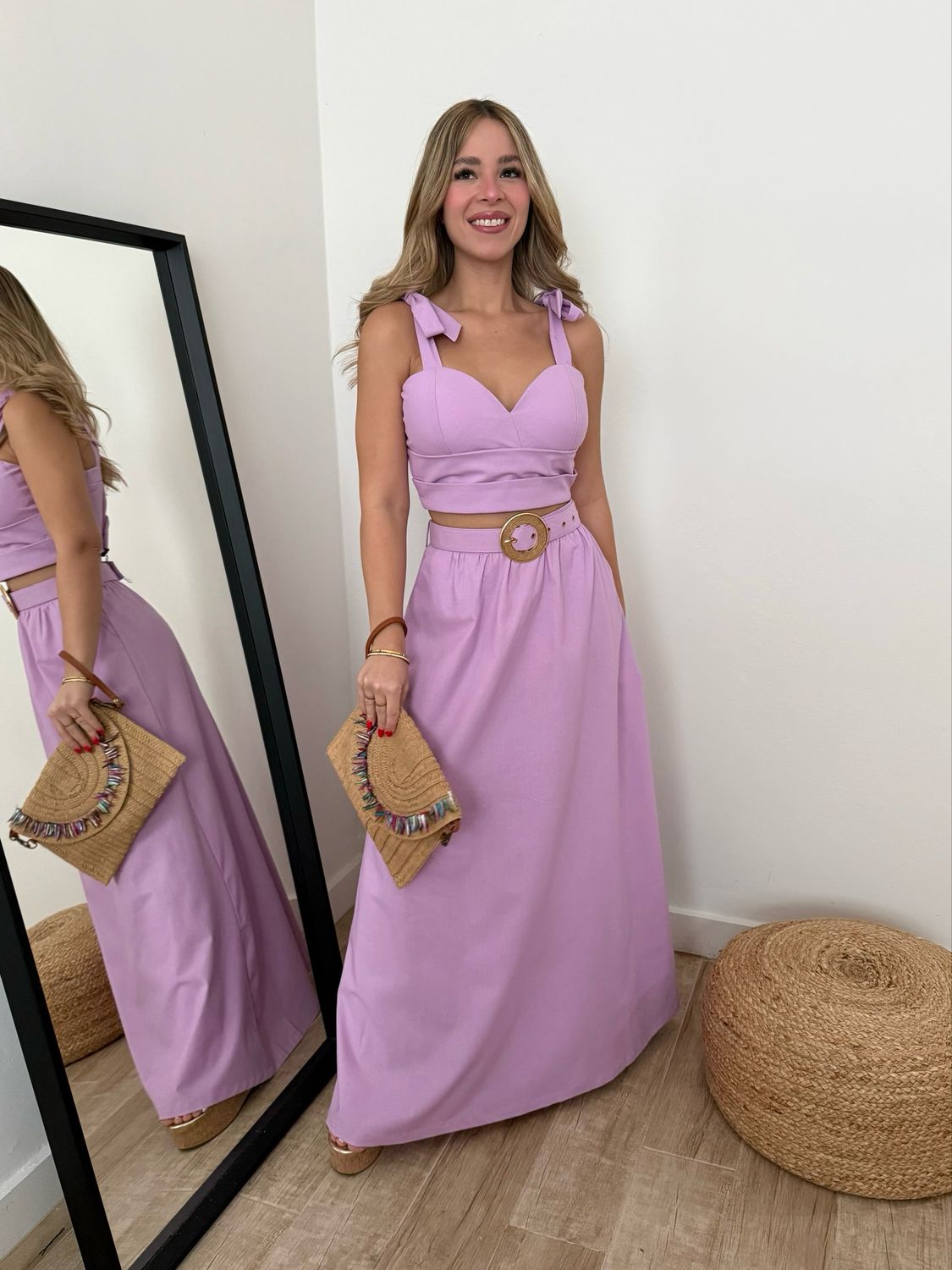 Lavender Top & Maxi Skirt Set