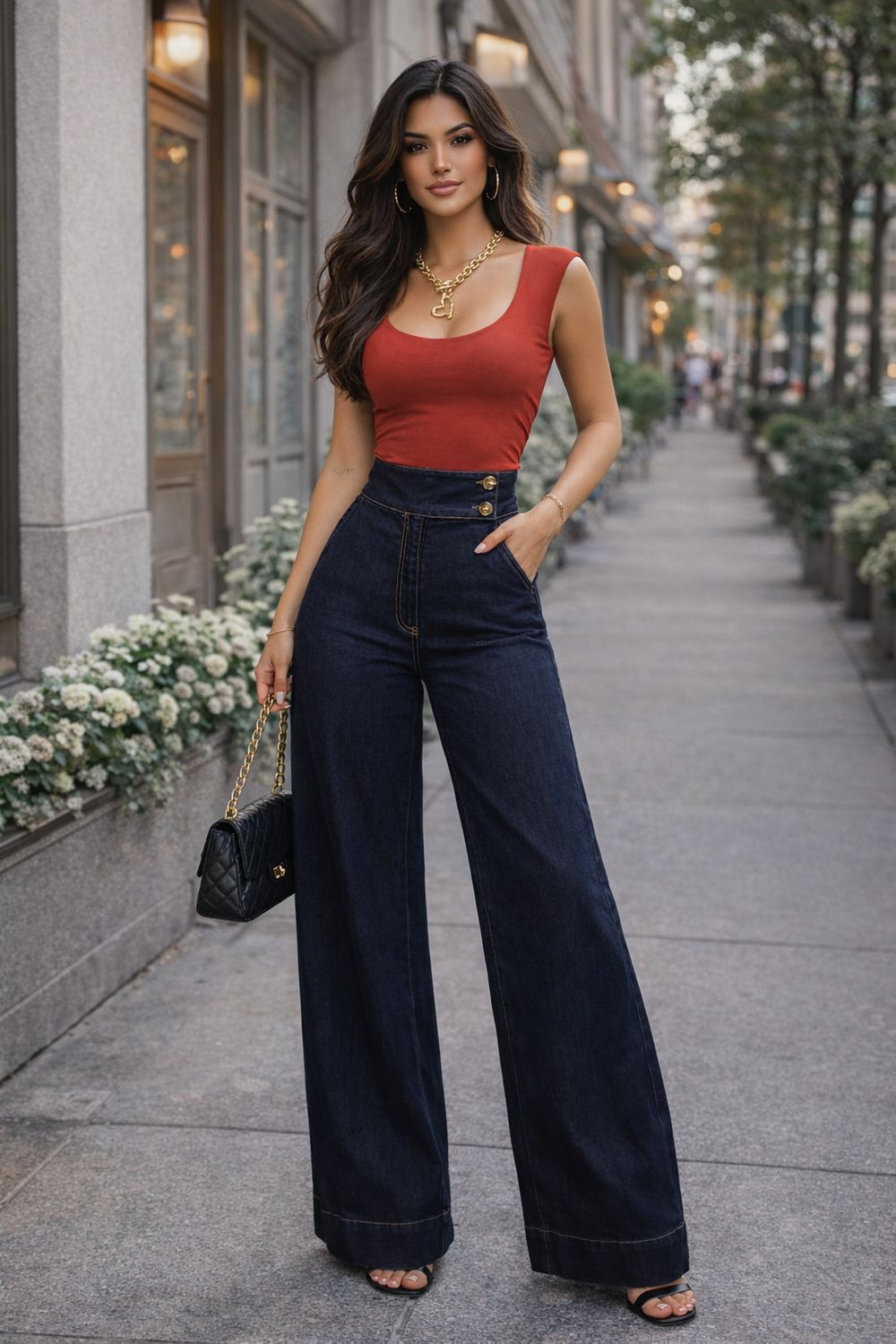 Very Dark Highwaisted Stretch Jeans