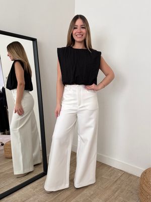 Black Eyelet Top