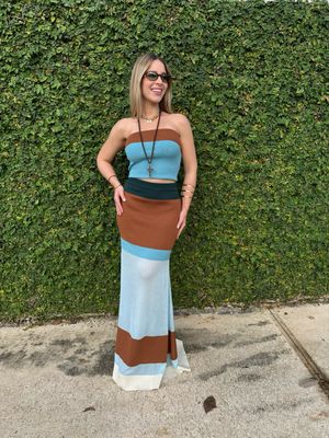 Iconic Contrast Top & Maxi Skirt Set