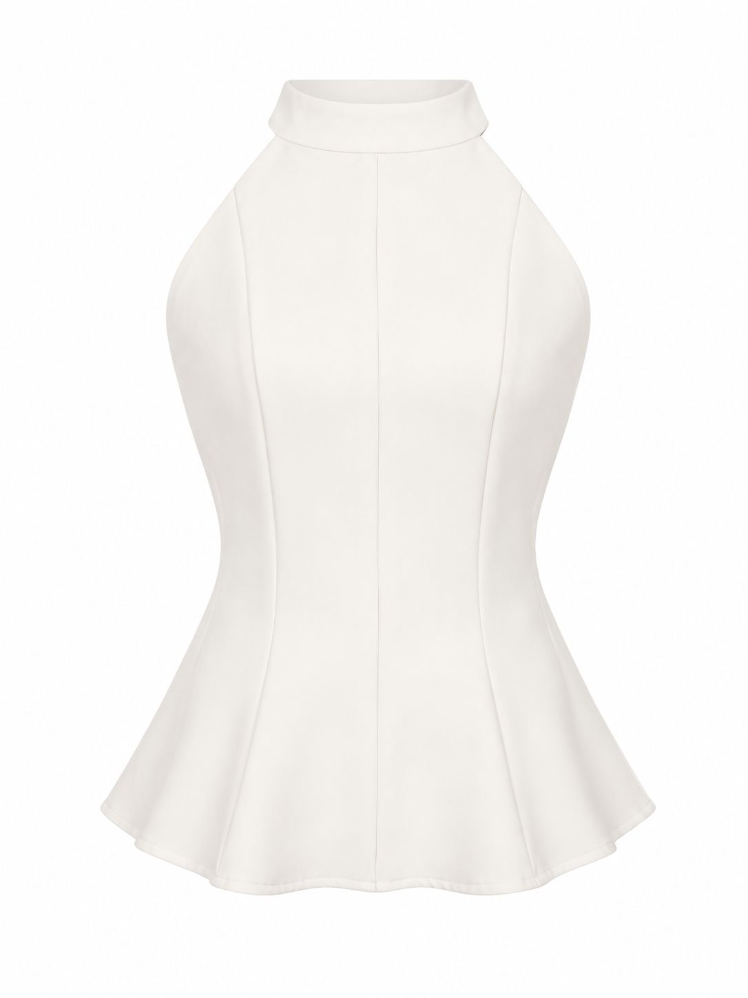Classic White Peplum Halter Top Classic White Peplum Halter Top