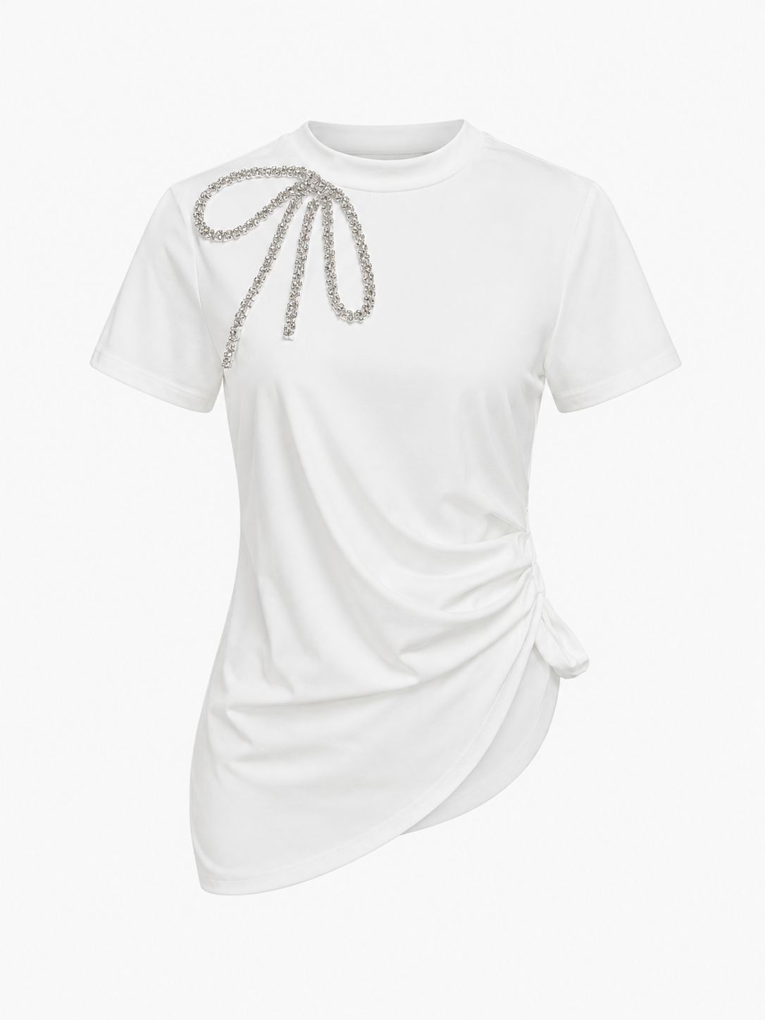 Off White Crystals Bow Top