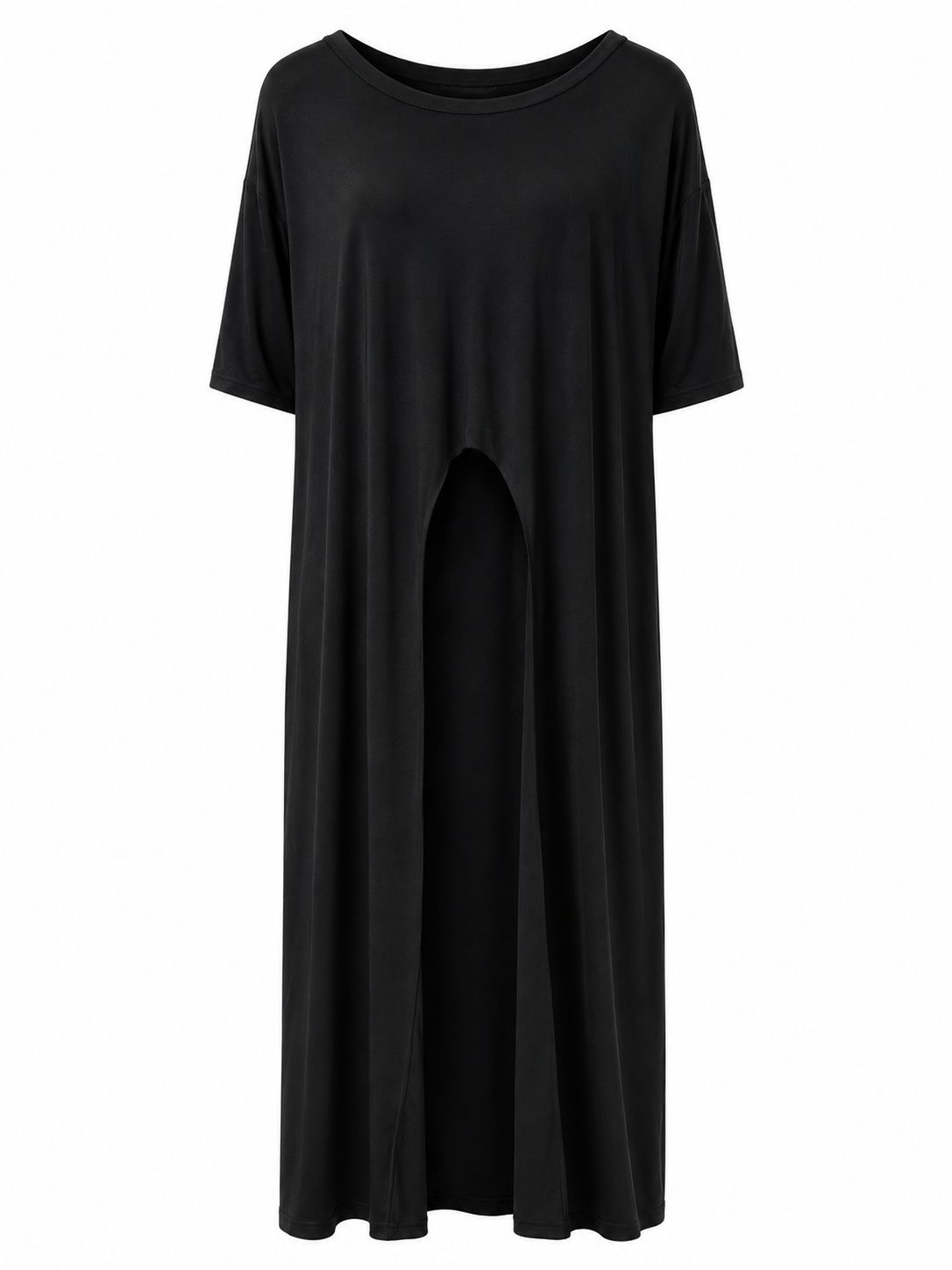 Black High Low Tunic Blouse (One Size)