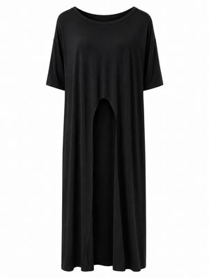 Black High Low Tunic Blouse (One Size)