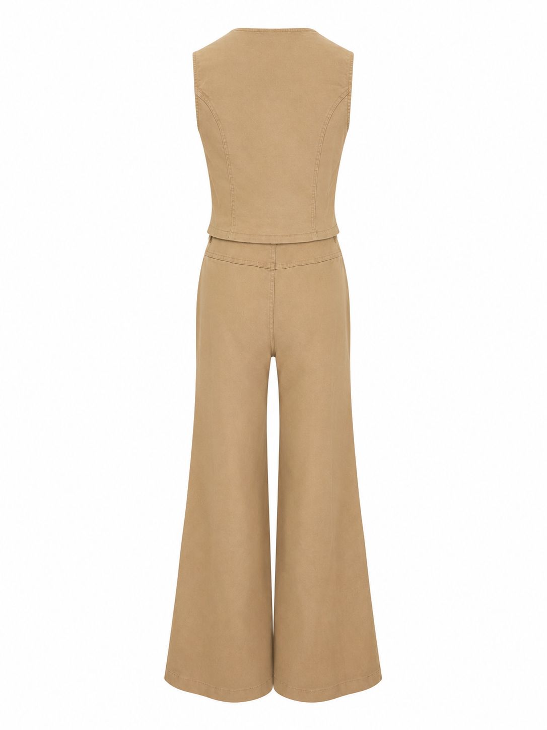 Sand Denim Vest & Pants Set