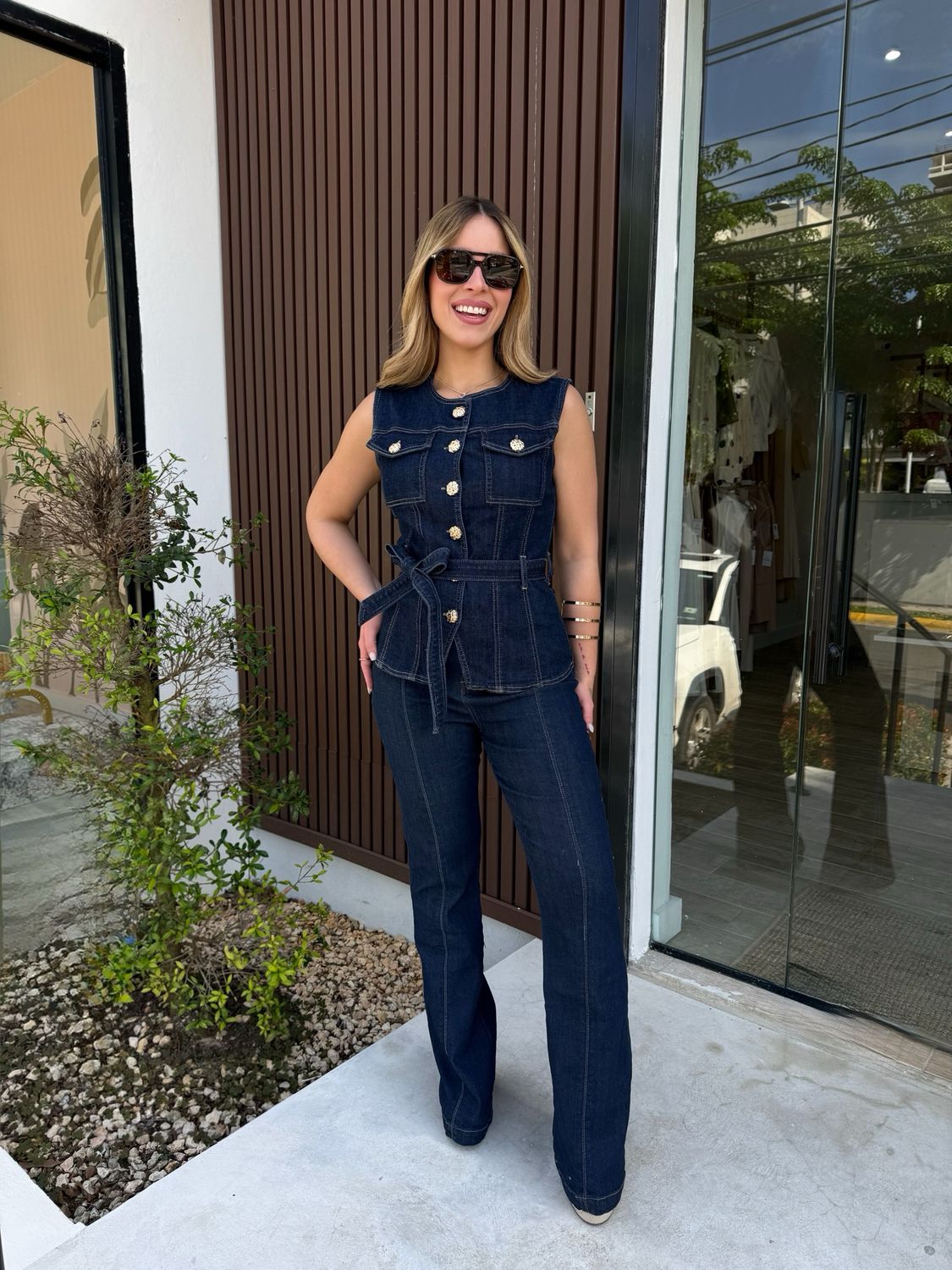 Dark Denim Vest & Jean Set