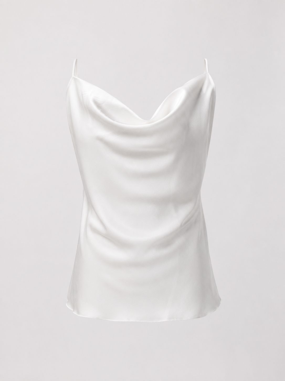 White Satin Draped Blouse (One Size) White Satin Draped Blouse (One Size)