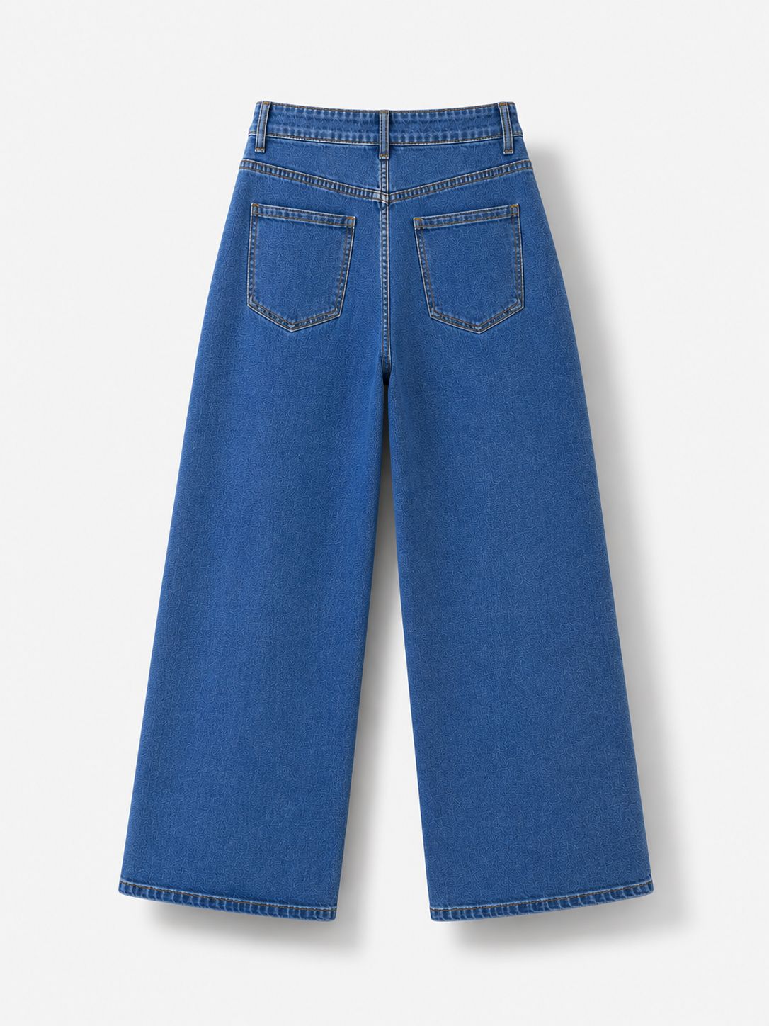 Dark Wash Front Patch Pocket Wide Leg Jeans