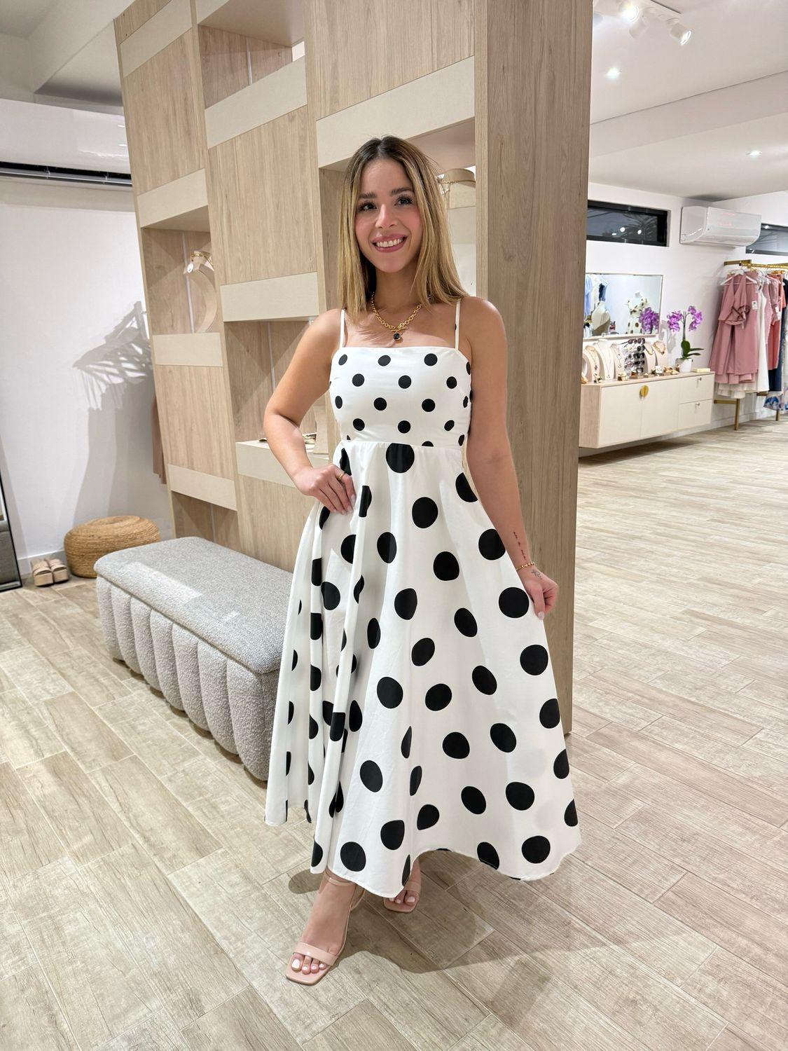 Black & White Polka A Line Dress