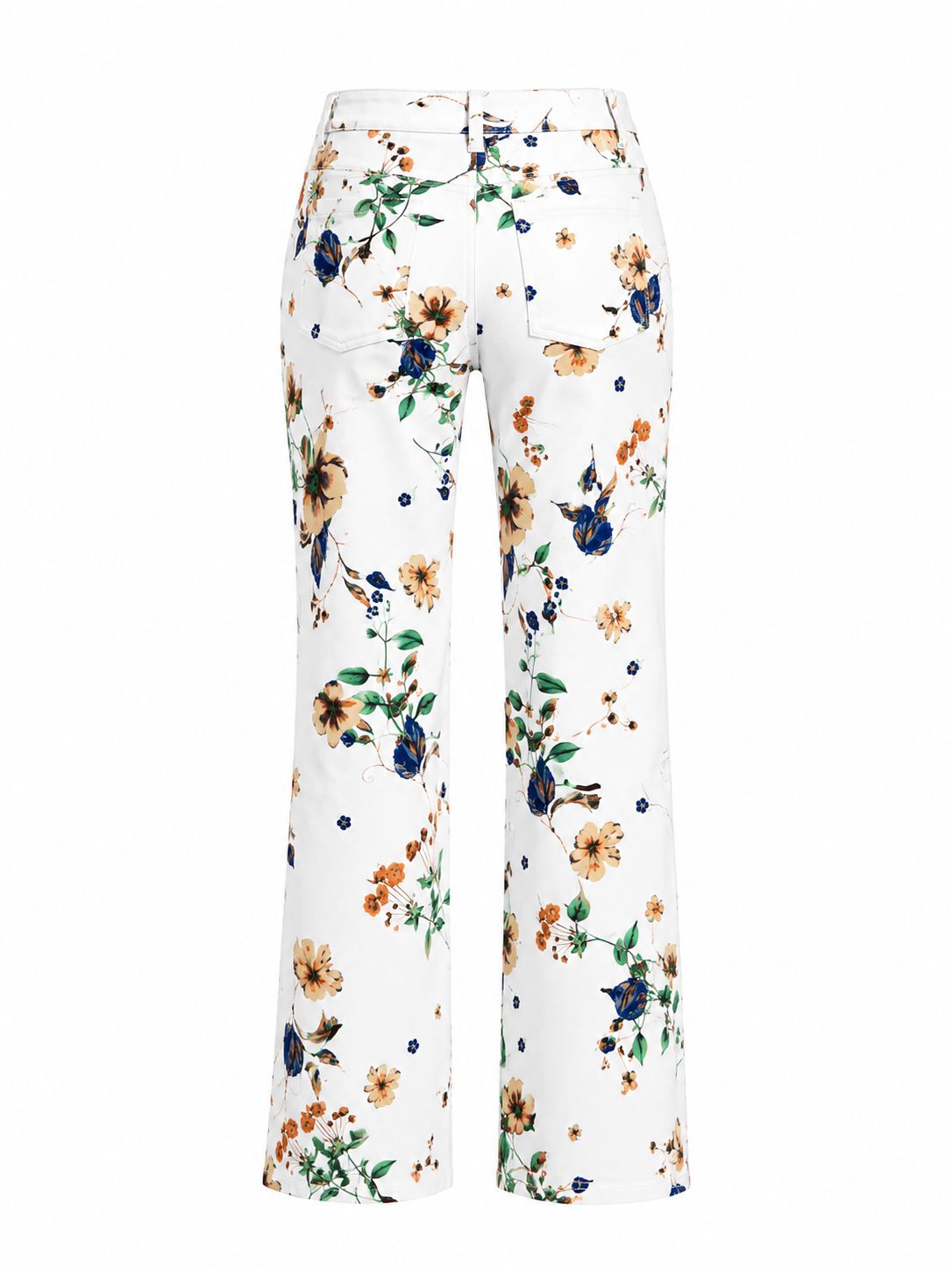 Stretch Floral Wide Leg Pants