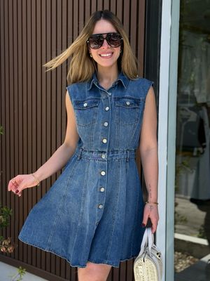 Timeless Denim Fit & Flared Dress
