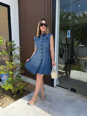 Timeless Denim Fit & Flared Dress