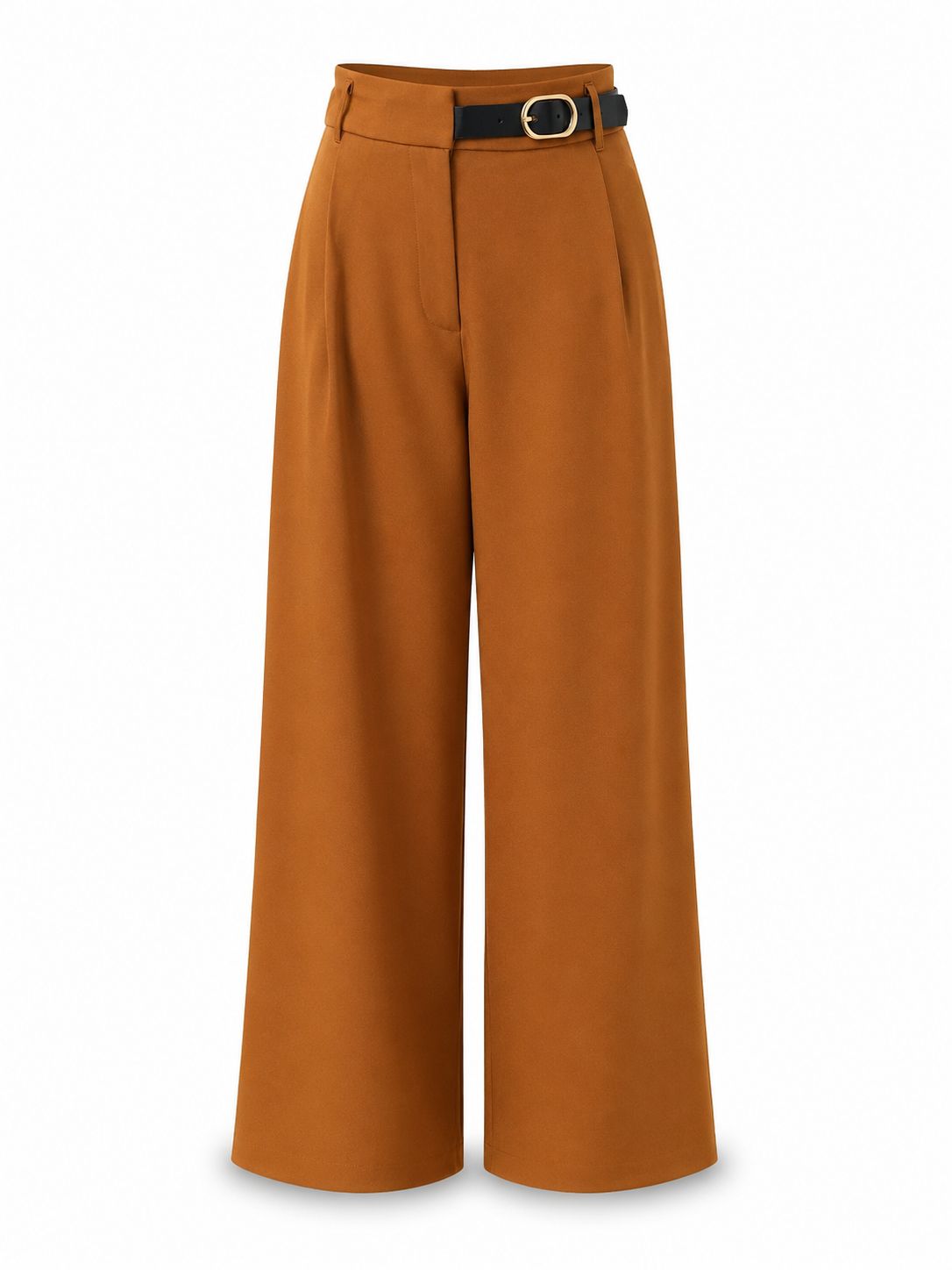 Camel Tailored Wide Leg Pants