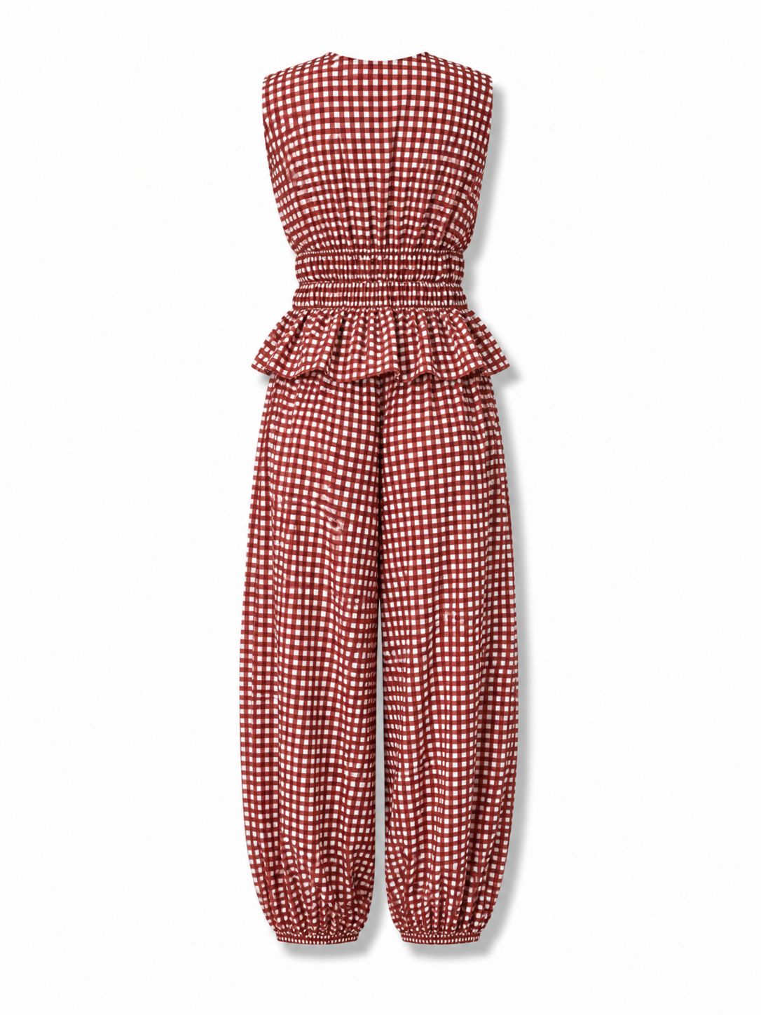 Camel Ghimgham Top & Pant Set (One Size)