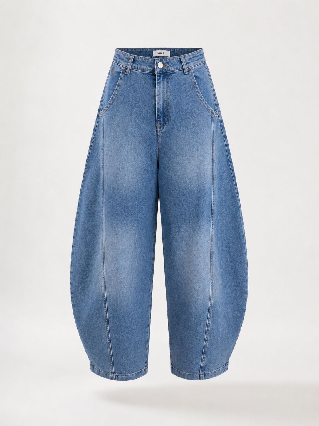 Light Wash Barrel Leg Denim Jeans