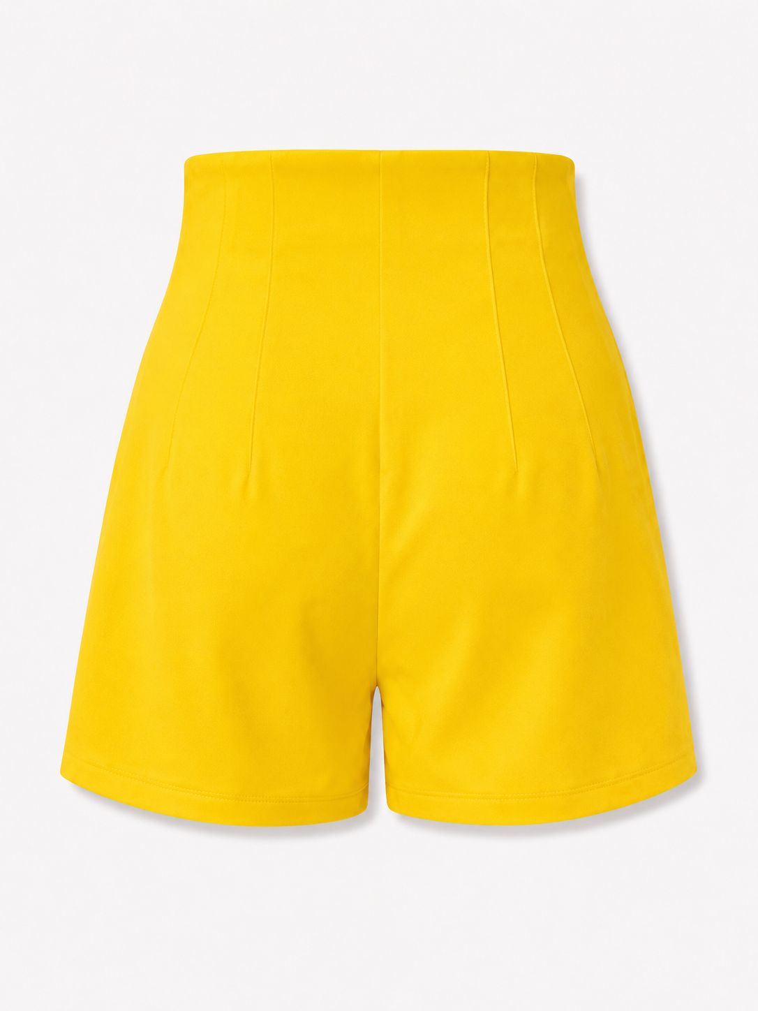 Yellow Tailored High-Waist Shorts