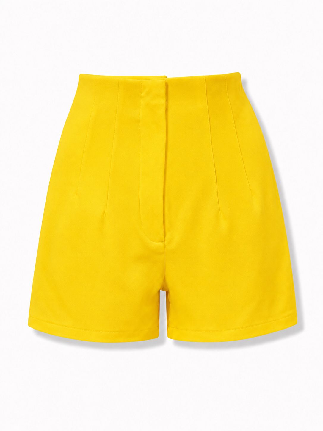Yellow Tailored High-Waist Shorts