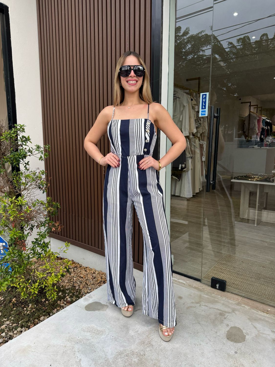Navy & White Stripes Timeless Jumpsuit