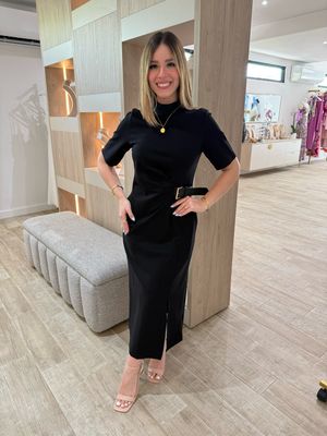 Black Executive Midi Dress